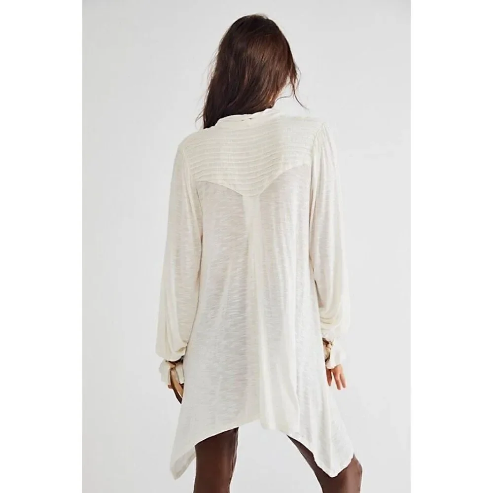 NEW FREE PEOPLE Sz XS BRIDGETTE TUNIC TOP IVORY
